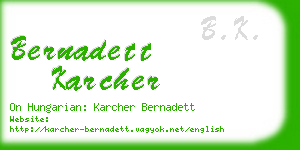 bernadett karcher business card